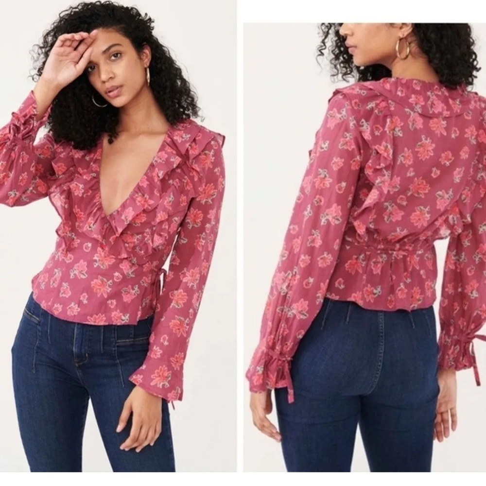 Free People Amanda Blouse Purple XS